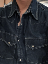  Billy Western Two Pocket Denim Long Sleeve Shirt