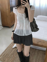 Luca Shirring Mini Skirt (2 colors)
