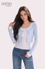 Dodo baby color cardigan layered top