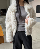 [F/W] Soft boucle hair fur jacket(2color)