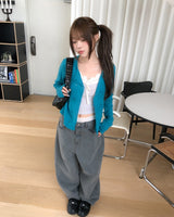 フォグ ダブルボタンモヘアカーディガン