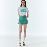 シャープロゴスリムスパンTシャツ メランジグレー