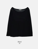 See-through Boat Neck Linen Knit (6color)