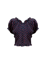 MINI HEART TWO WAY BLOUSE / NAVY