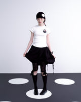 ハートロックドットクロップTシャツ (ホワイト)