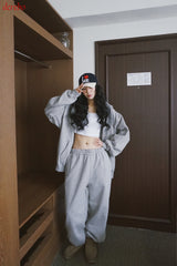 Napping Thick Soft Hooded Zip-Up Set