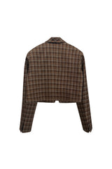 WHITNEY CROP JACKET / BROWN