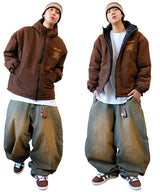 Oversized Two-Way Washed Puffer Jacket (6oz)