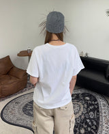 ルーブルカットオフUネックTシャツ