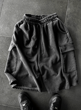 Pigment Silver Charcoal Bermuda Training Pants - Cargo Style