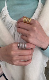 Quilting 5layered ring(silver/gold)