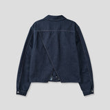 Non-Fade Wrap Slash Denim Jacket