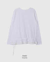 WT Lace Frill Layered Long Sleeve T-Shirt (2color)