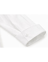 Elowen Open Collar Wide Cuff Long Sleeve Stripe Shirt Grey