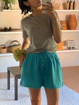 summer button shorts