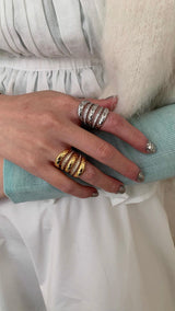 Quilting 5layered ring(silver/gold)
