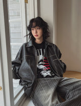 Roa Collar Leather Jacket