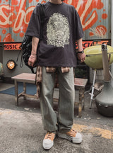 Tioz Washing Wide Denim Pants