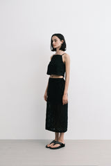 rose skirt (black)