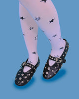 stud eyelet flat shoes