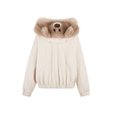 13DE MARZO Doozoo Zipper Hoodie Beige