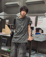 オフセット ヴィンテージ レタリング 半袖Tシャツ
