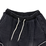 raw-edge cargo bermuda shorts