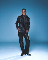 DENIM LINE ZIPPER JACKET (BLACK)