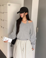[ORIGINAL] メローUネックロングスリーブニット