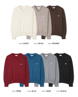 Seron V-Neck Patch Knit