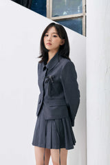 SWAN CROP JACKET / CHARCOAL
