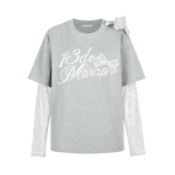 13DE MARZO ベアレイヤードレーシーTシャツ