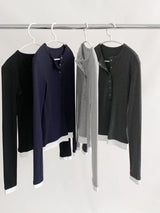 べーススパンデックスラウンドロングスリーブTシャツ