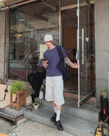 ロウド アジャスト ワイド デニム バミューダ パンツ