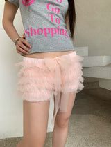 EatmePlz Strawberry Soda Low-Waisted Mini Shorts Ultra-Short Folded Pants