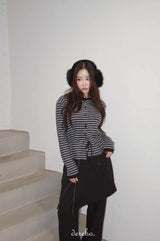 リズ ナッピング ストライプ ストラップ Tシャツ