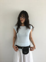ワンショルダーシャーリングTシャツ(4color)