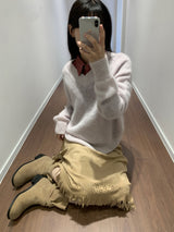 モヘアタッチ Vネックニット (3color)