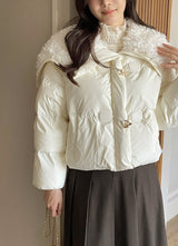 [100% Duck Down] Mezz Wool Sailor Collar Short Padding