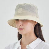 Flow VZ Nylon Stitch Patch Bucket Hat Cream