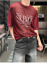 [Unisex]ベルベットメッシュハーフTシャツ(4color)