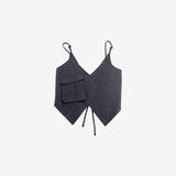 Ronane String Pocket Unbalanced Vest