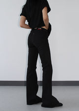 HIP SHIRRING BOOTS CUT PANTS