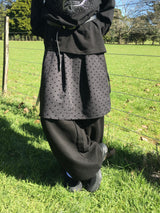 [Detachable] ドットラップスカートスウェットパンツ (2c)