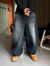Stand Cat Balloon Denim Pants