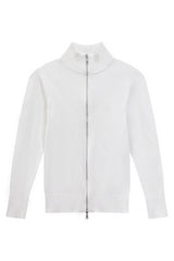 Fitted Ribbed Knit Zip Cardigan