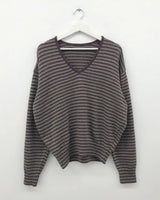 Cebu striped V-neck knit (2color)
