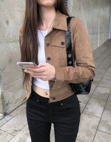 Allin バックポケット ロングブーツカット スリムフィット コットンパンツ