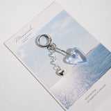 Clear Heart Resin Keychain Bag Charm