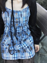 Meadow Check Button Blouse (2c)
